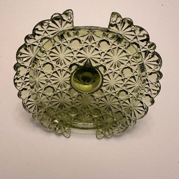 Elegant Green Patterned Glass Jar with Lid - Picture 4 of 9